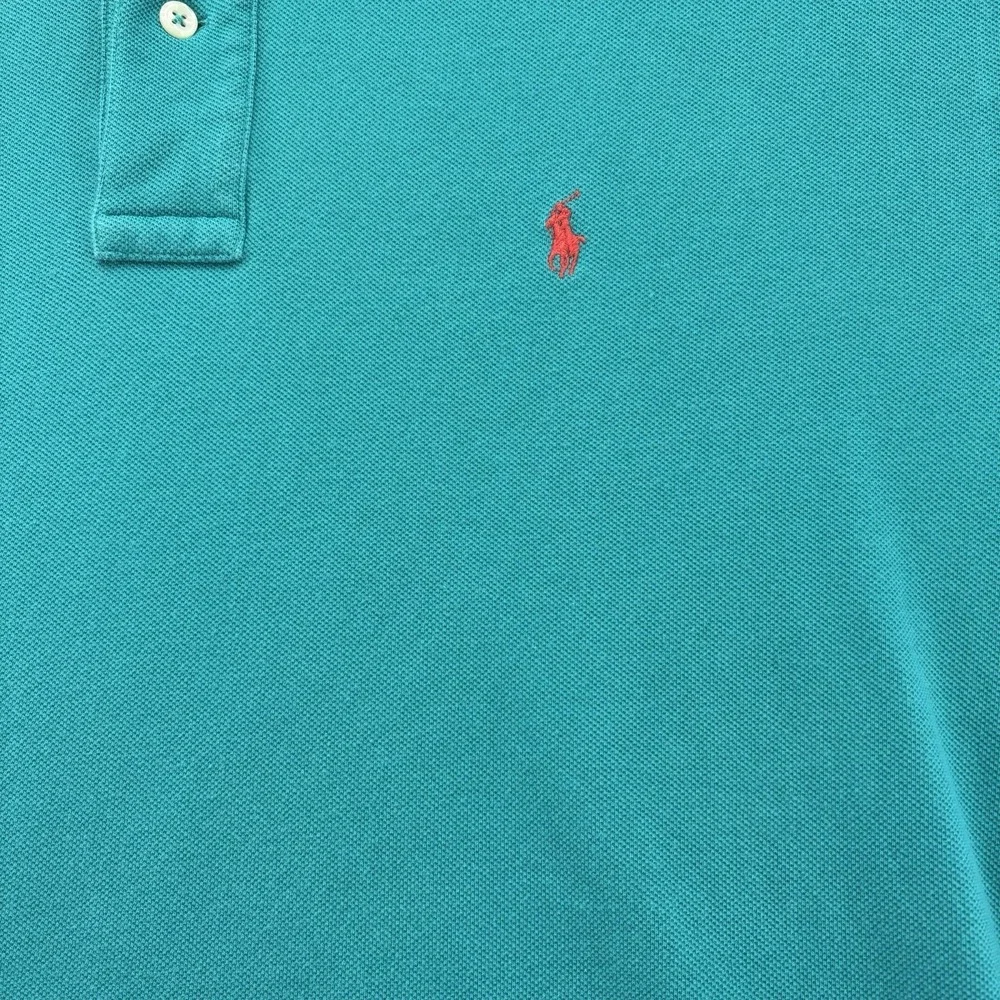 Lot Of 2 Polo Ralph Lauren Polo Shirt Men's Large Sea Green And Teal Cotton